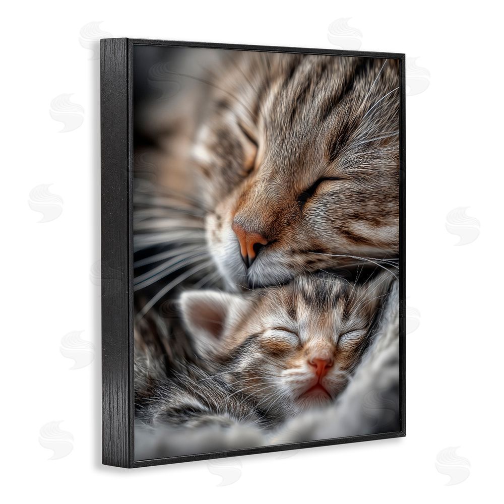 Scott Stulberg Kitty Love Cuddles Black Framed Giclee Wall Art