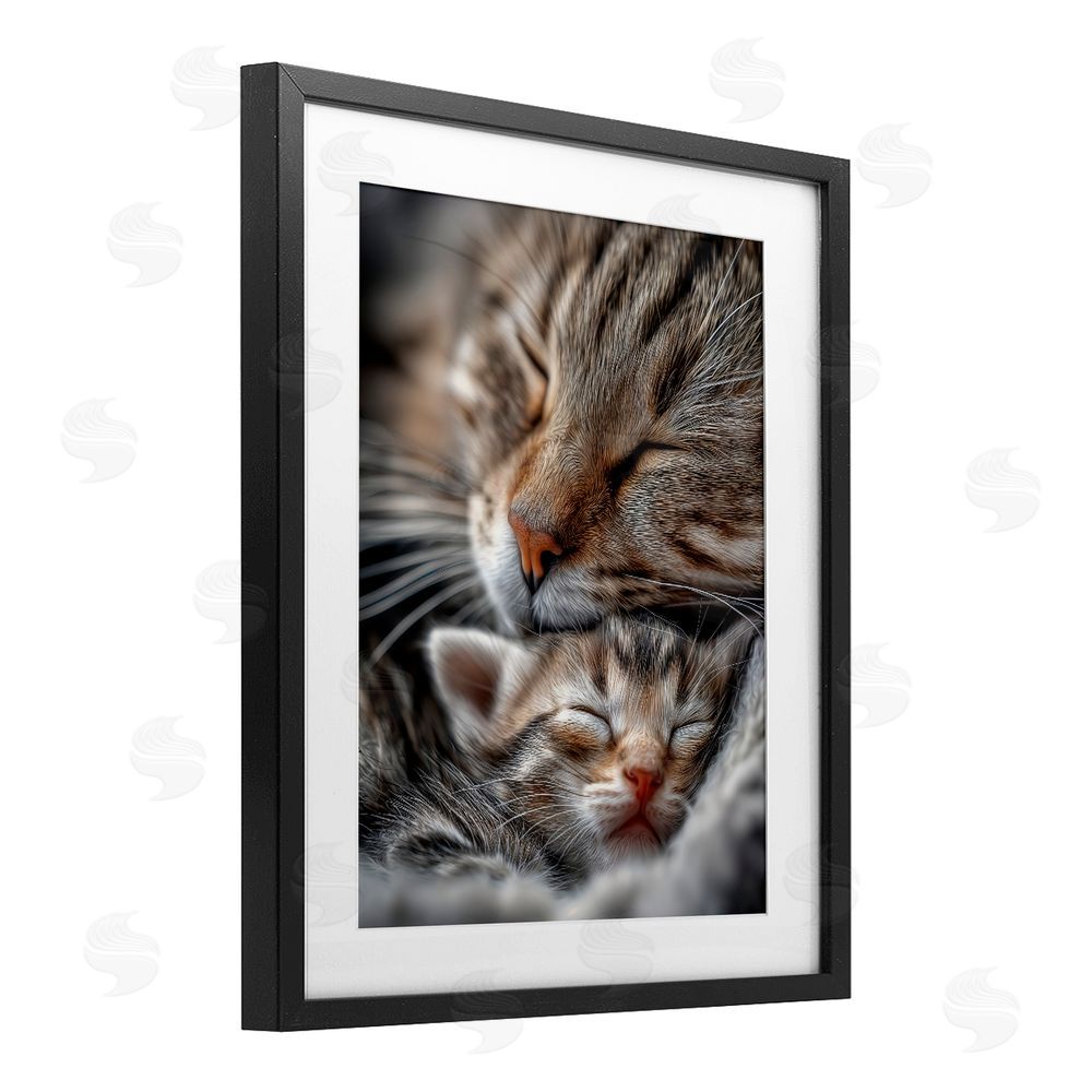 Scott Stulberg Kitty Love Cuddles Black Framed Print Under Glass Wall Art