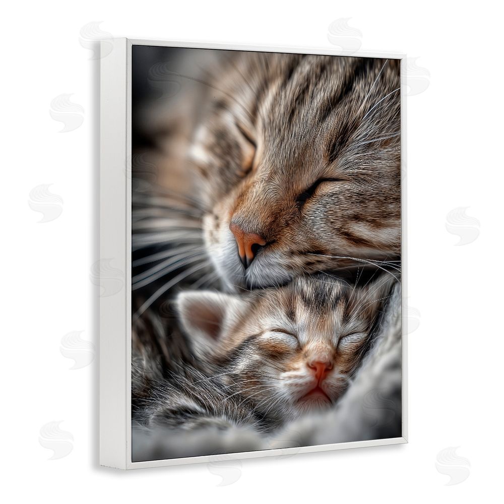 Scott Stulberg Kitty Love Cuddles White Framed Giclee Wall Art
