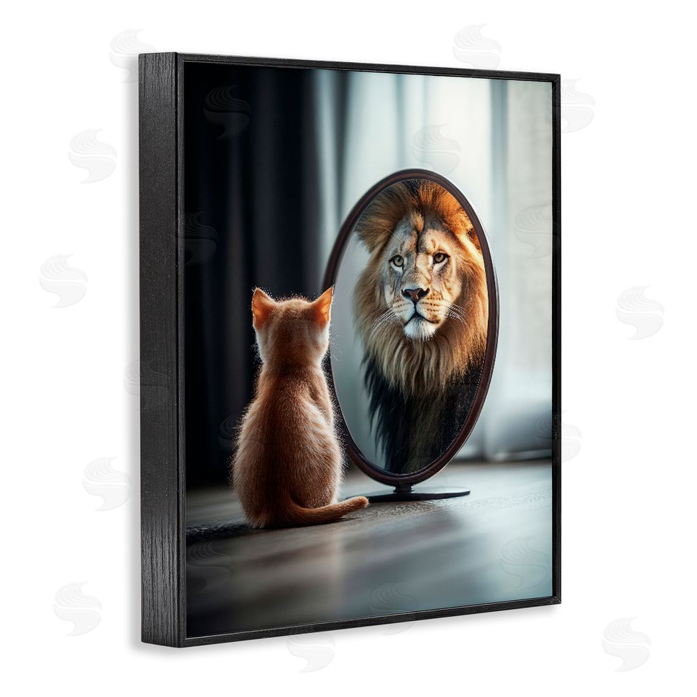 Scott Stulberg Kitten Becomes Lion Illusion Black Framed Giclee Wall Art