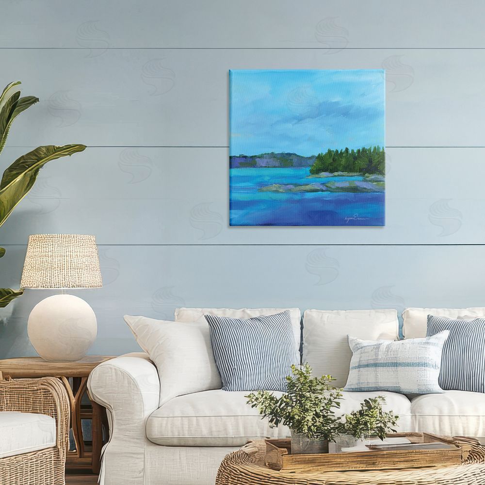 Lynn Ericson Fine Art Tranquil Blue Cove Stretched Canvas on Wall