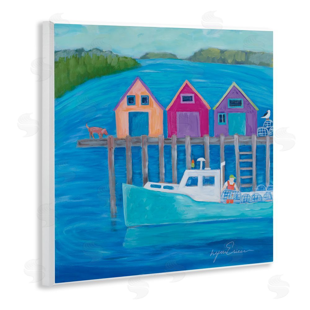 Lynn Ericson Fine Art Work Day at Seaside Village Wall Plaque Printed Art