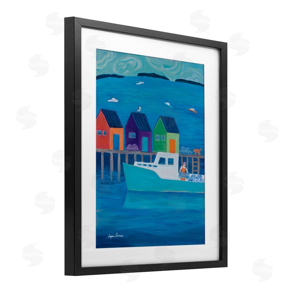 Lynn Ericson Fine Art Out Hauling Traps Black Framed Print Under Glass Wall Art