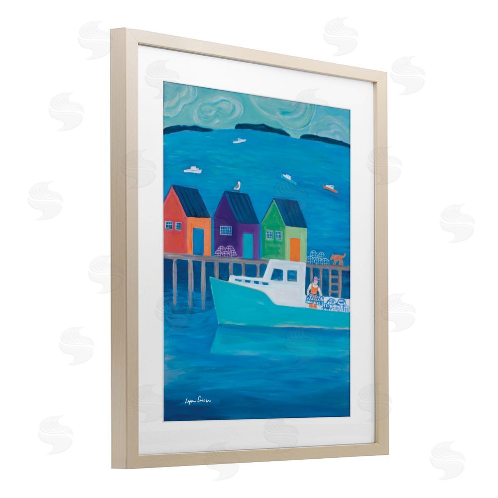 Lynn Ericson Fine Art Out Hauling Traps Brown Framed Print Under Glass Wall Art