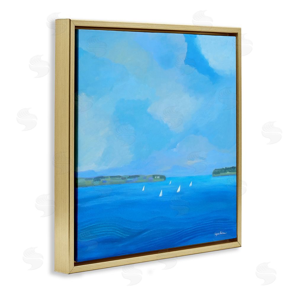 Lynn Ericson Fine Art A Perfect Day Seascape Gold Floating Frame Stretched Canvas Wall Art Print