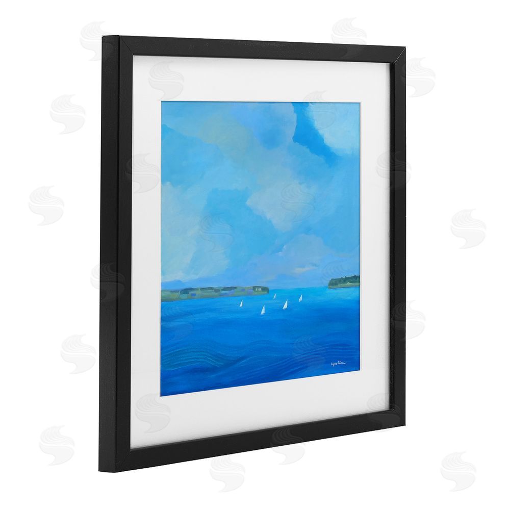 Lynn Ericson Fine Art A Perfect Day Seascape Black Framed Print Under Glass with Matting Wall Art