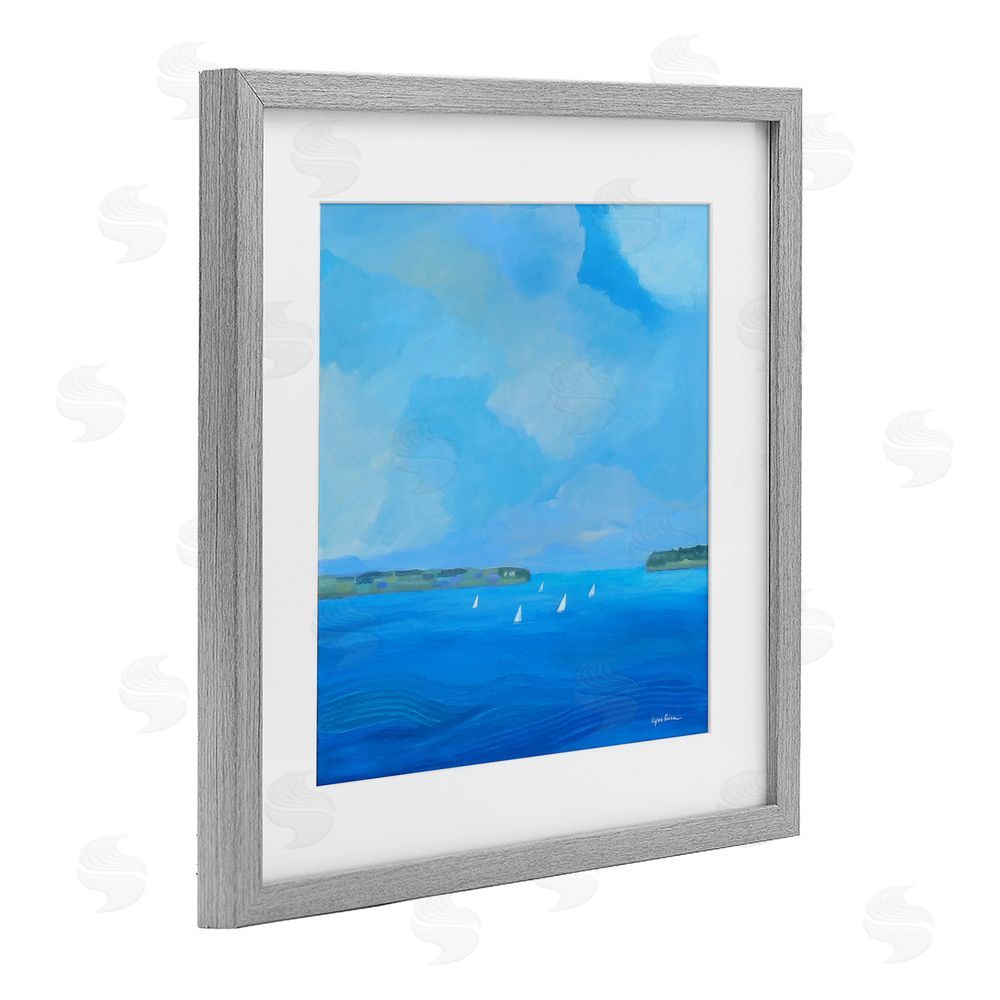 Lynn Ericson Fine Art A Perfect Day Seascape Gray Framed Print Under Glass with Matting Wall Art