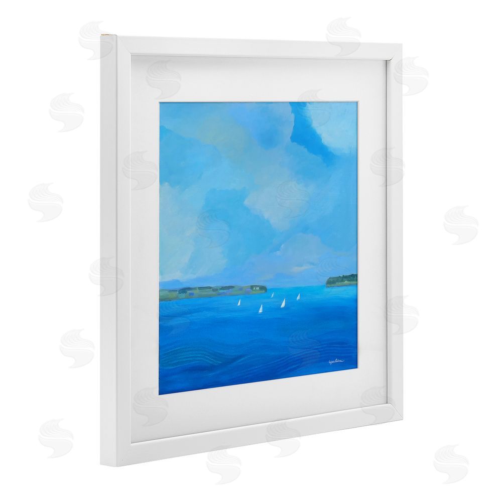 Lynn Ericson Fine Art A Perfect Day Seascape White Framed Print Under Glass with Matting Wall Art