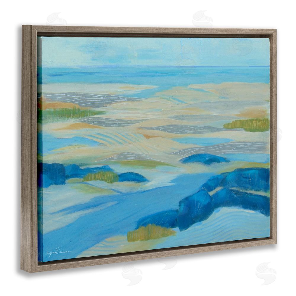 Lynn Ericson Fine Art Coastal Walk Among Dunes Brown Floating Frame Canvas Wall Art Print