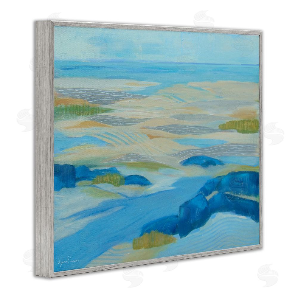 Lynn Ericson Fine Art Coastal Walk Among Dunes Gray Framed Giclee Wall Art Print