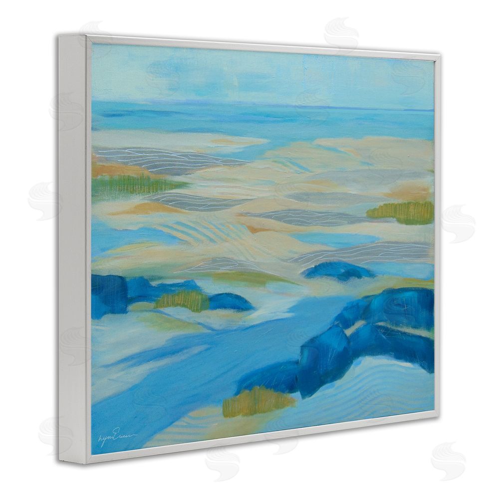 Lynn Ericson Fine Art Coastal Walk Among Dunes White Framed Giclee Wall Art Print