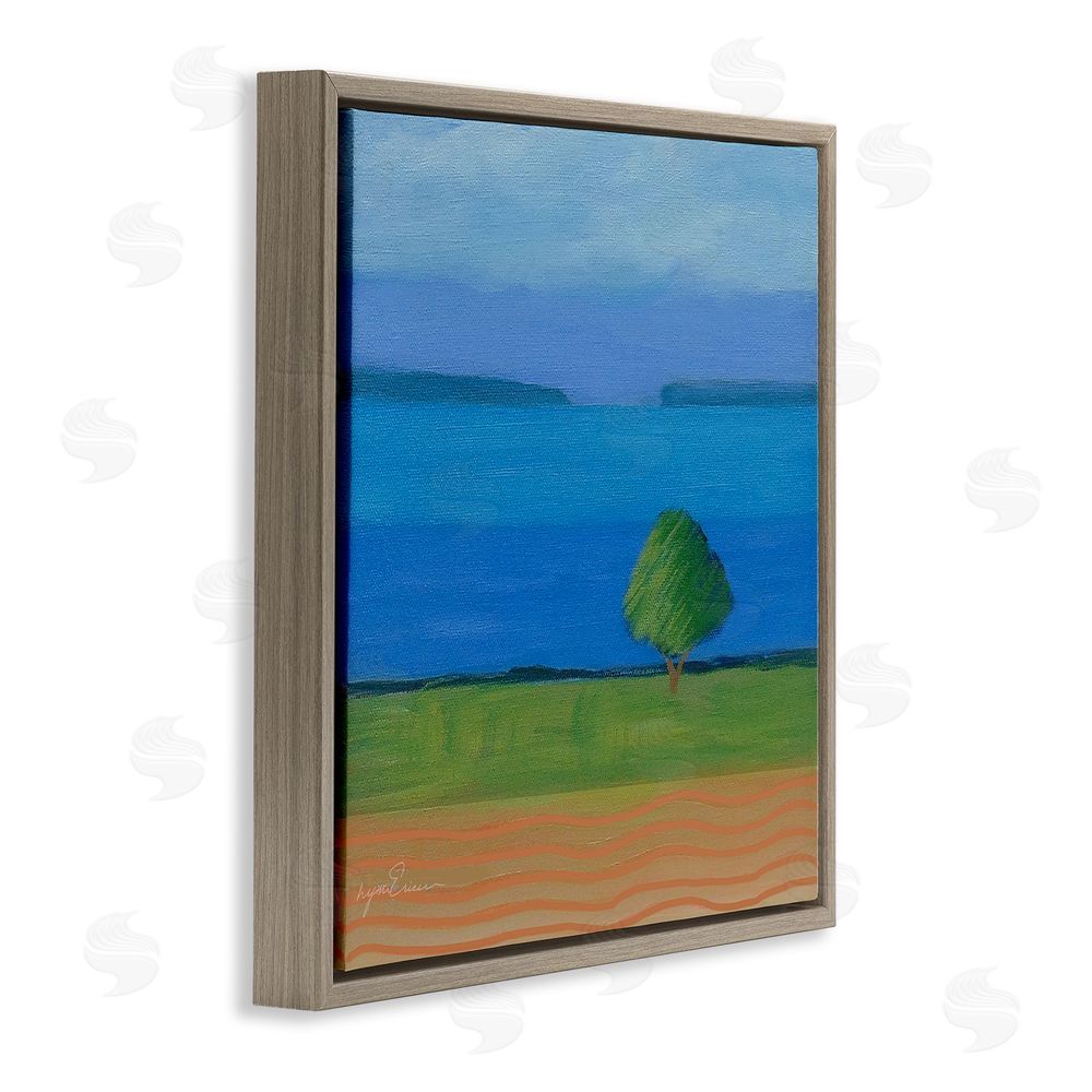 Lynn Ericson Fine Art Lone Tree at Spring Cove Brown Floating Framed Canvas Wall Art