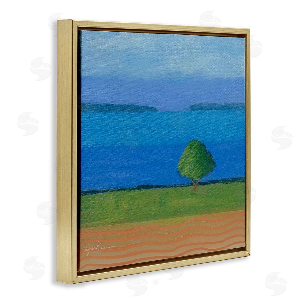 Lynn Ericson Fine Art Lone Tree at Spring Cove Gold Floating Framed Canvas Wall Art