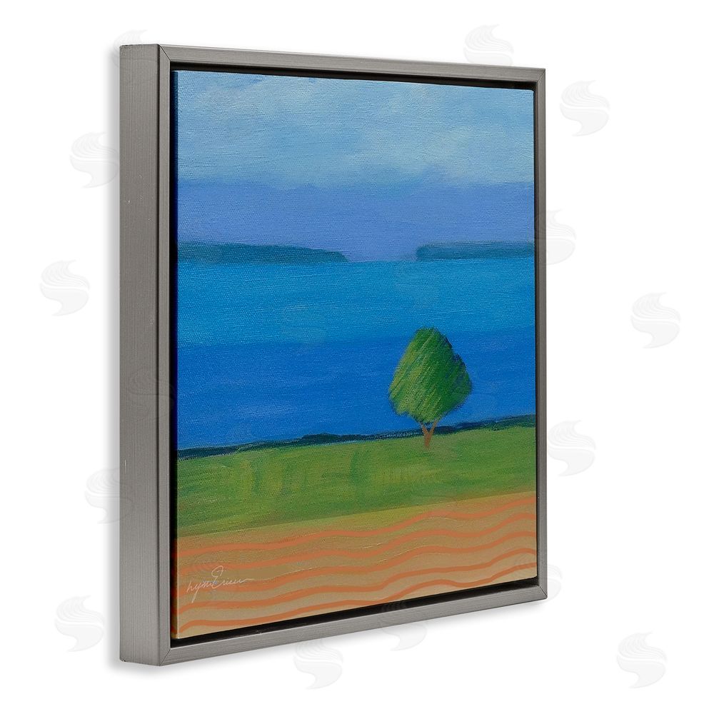 Lynn Ericson Fine Art Lone Tree at Spring Cove Gray Floating Framed Canvas Wall Art