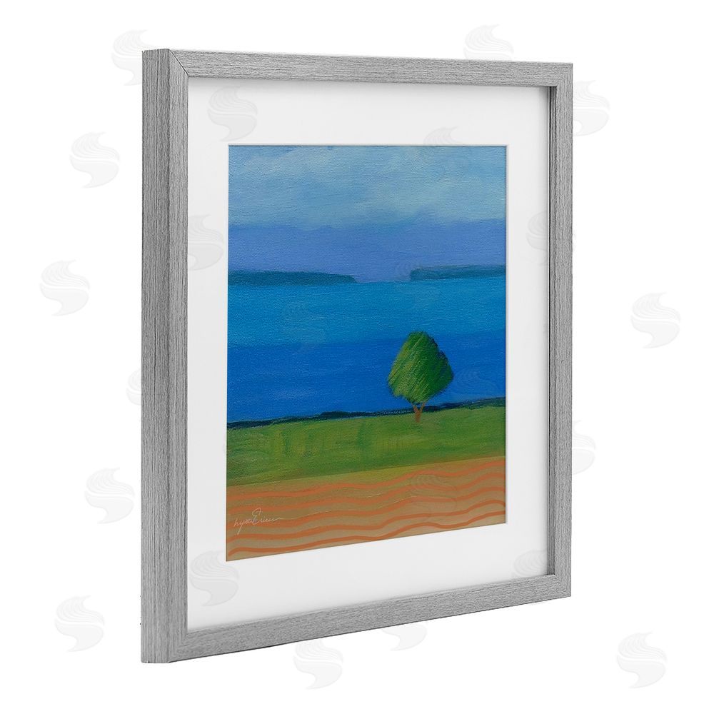 Lynn Ericson Fine Art Lone Tree at Spring Cove Gray Framed Print Under Glass Wall Art