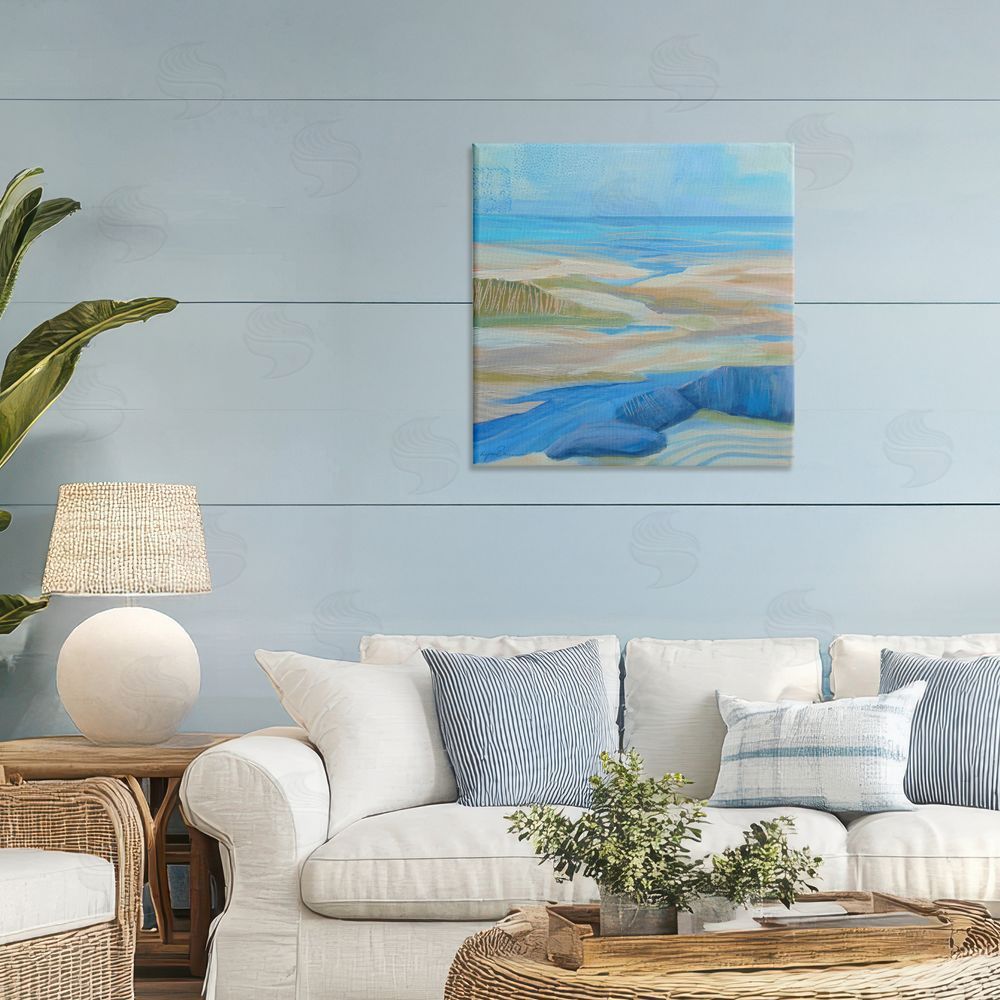 Lynn Ericson Fine Art Low Tide Azure Dunes Stretched Canvas Wall Art in Room