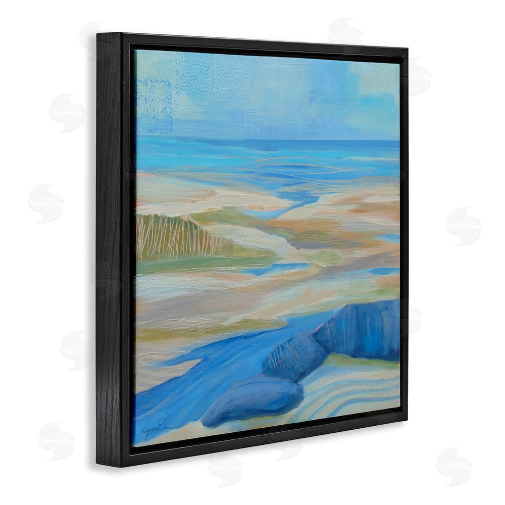 Lynn Ericson Fine Art Low Tide Azure Dunes Black Floating Framed Canvas Wall Art