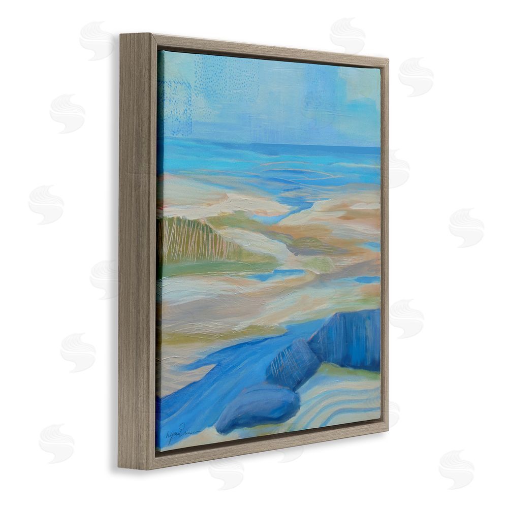Lynn Ericson Fine Art Low Tide Azure Dunes Brown Floating Framed Canvas Wall Art