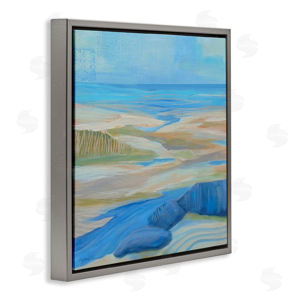 Lynn Ericson Fine Art Low Tide Azure Dunes Gray Floating Framed Canvas Wall Art