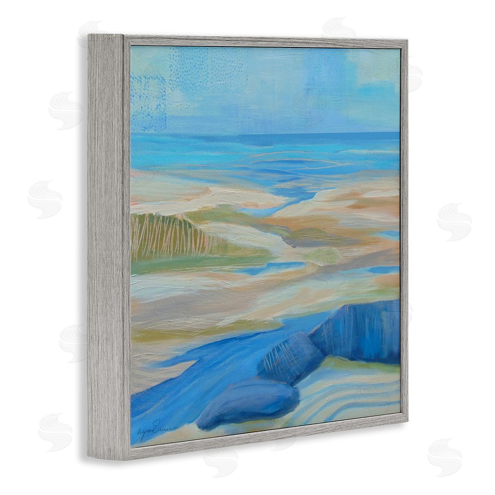 Lynn Ericson Fine Art Low Tide Azure Dunes Gray Framed Giclee Wall Art