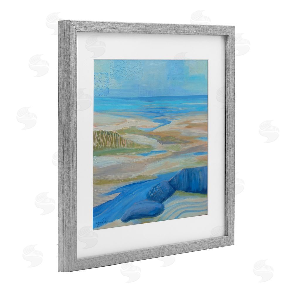 Lynn Ericson Fine Art Low Tide Azure Dunes Gray Framed Print Under Glass Wall Art