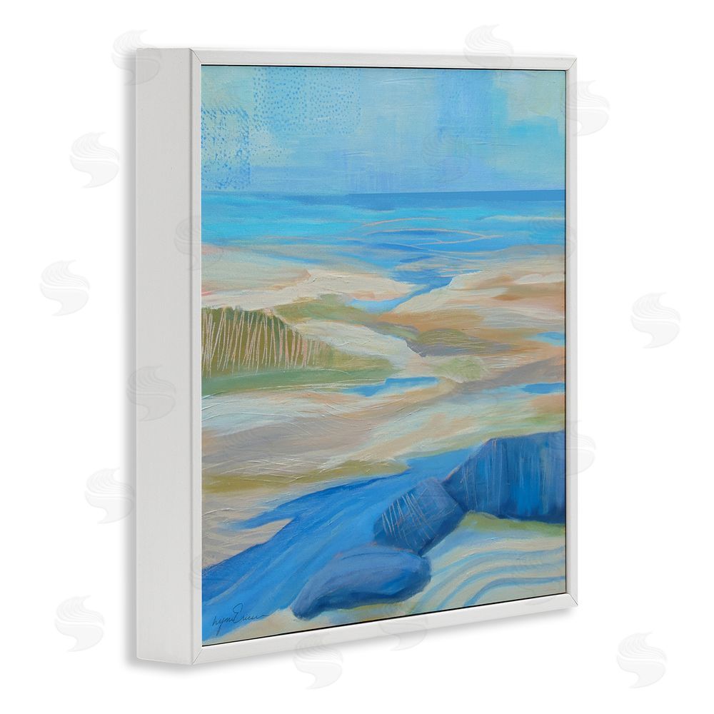 Lynn Ericson Fine Art Low Tide Azure Dunes White Framed Giclee Wall Art