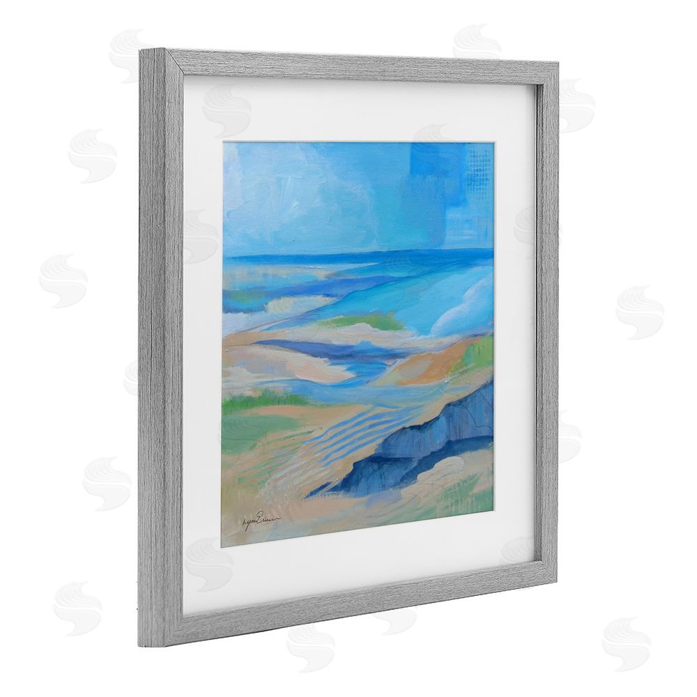 Lynn Ericson Fine Art After The Storm Beachscape Gray Framed Print Under Glass with Matting Wall Art