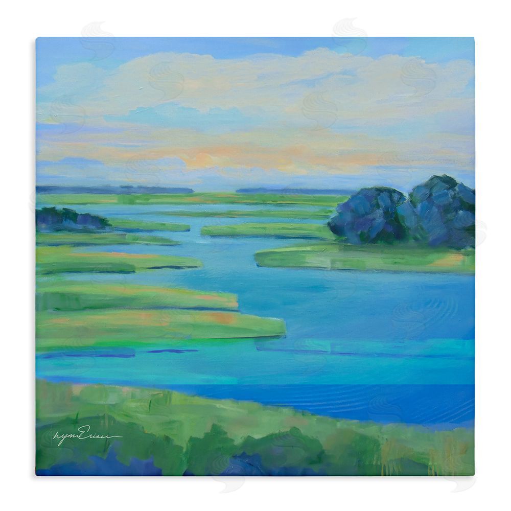Lynn Ericson Fine Art Scenic Scarborough Marshes Stretched Canvas Wall Art Print