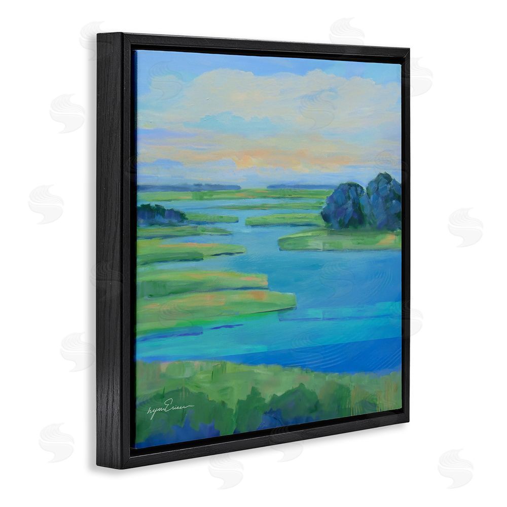 Lynn Ericson Fine Art Scenic Scarborough Marshes Black Floating Framed Canvas Wall Art Print