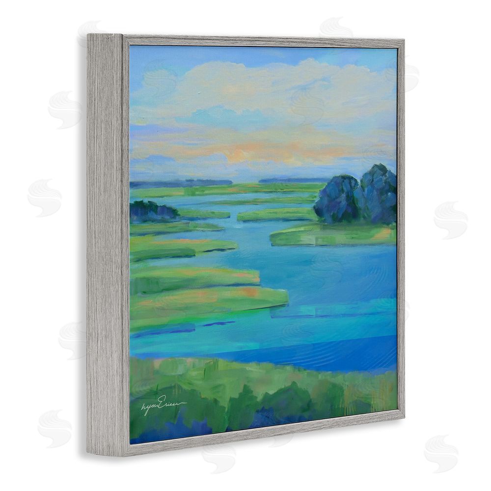 Lynn Ericson Fine Art Scenic Scarborough Marshes Gray Framed Giclee Wall Art Print