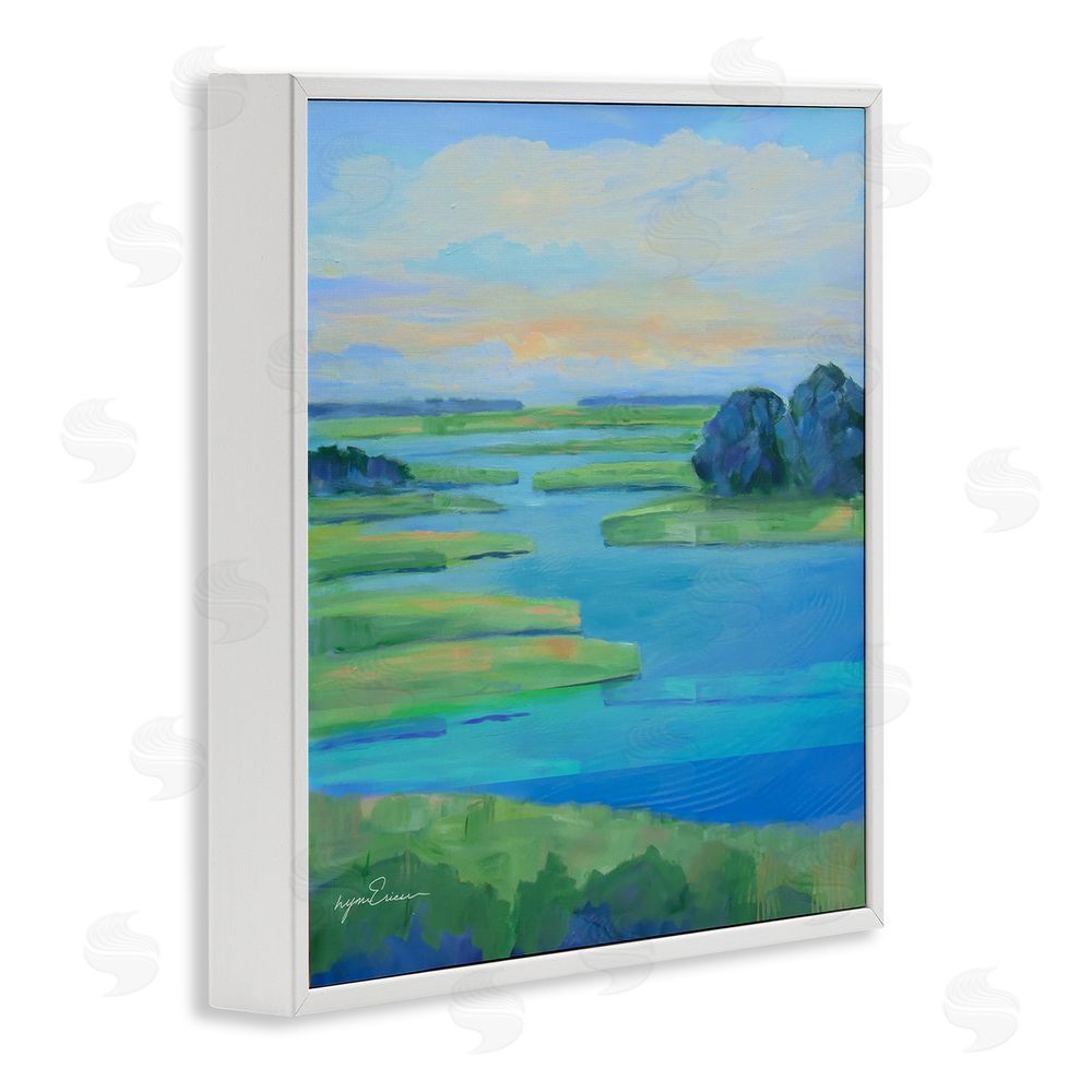 Lynn Ericson Fine Art Scenic Scarborough Marshes White Framed Giclee Wall Art Print