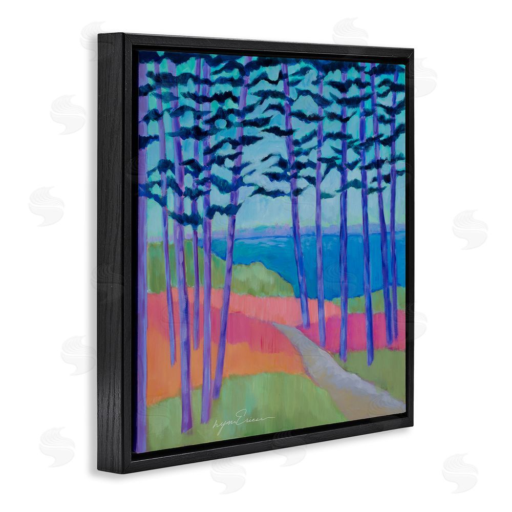 Lynn Ericson Fine Art Razzle Dazzle Forest Scene Black Floating Framed Canvas Wall Art