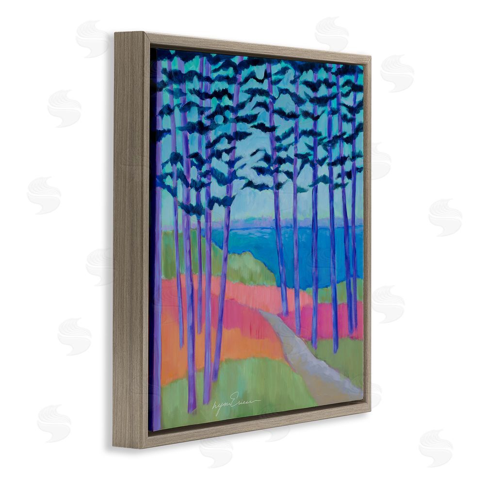 Lynn Ericson Fine Art Razzle Dazzle Forest Scene Brown Floating Framed Canvas Wall Art