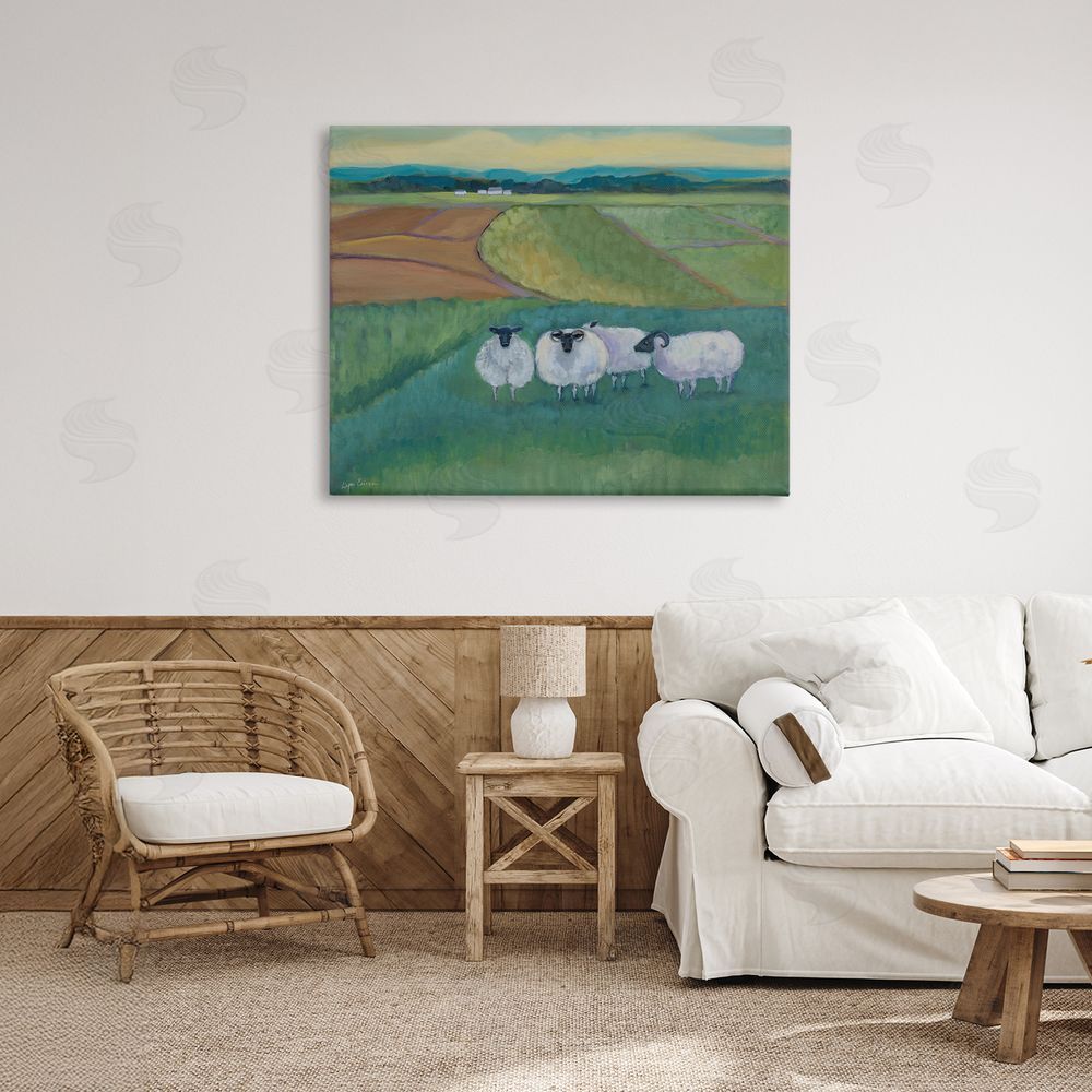 Lynn Ericson Fine Art Sheep Herd Meetup Stretched Canvas on Wall