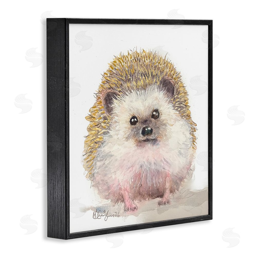 MB Cunningham Adorable Baby Hedgehog Black Framed Giclee Wall Art Print