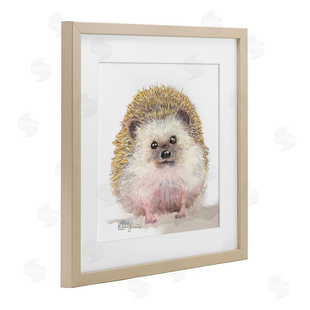 MB Cunningham Adorable Baby Hedgehog Brown Framed Print Under Glass Wall Art