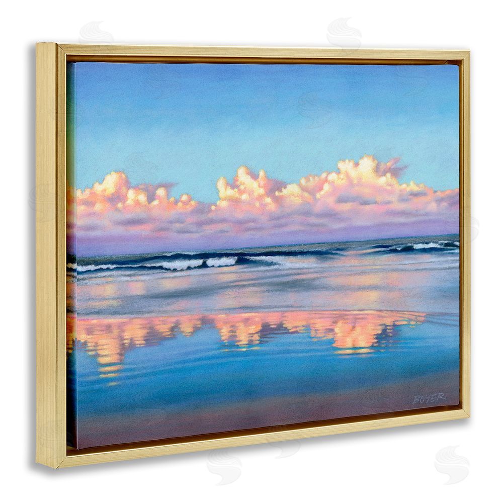 Susy Boyer Cloud Illusions Reflection Gold Floating Frame Canvas Wall Art Print