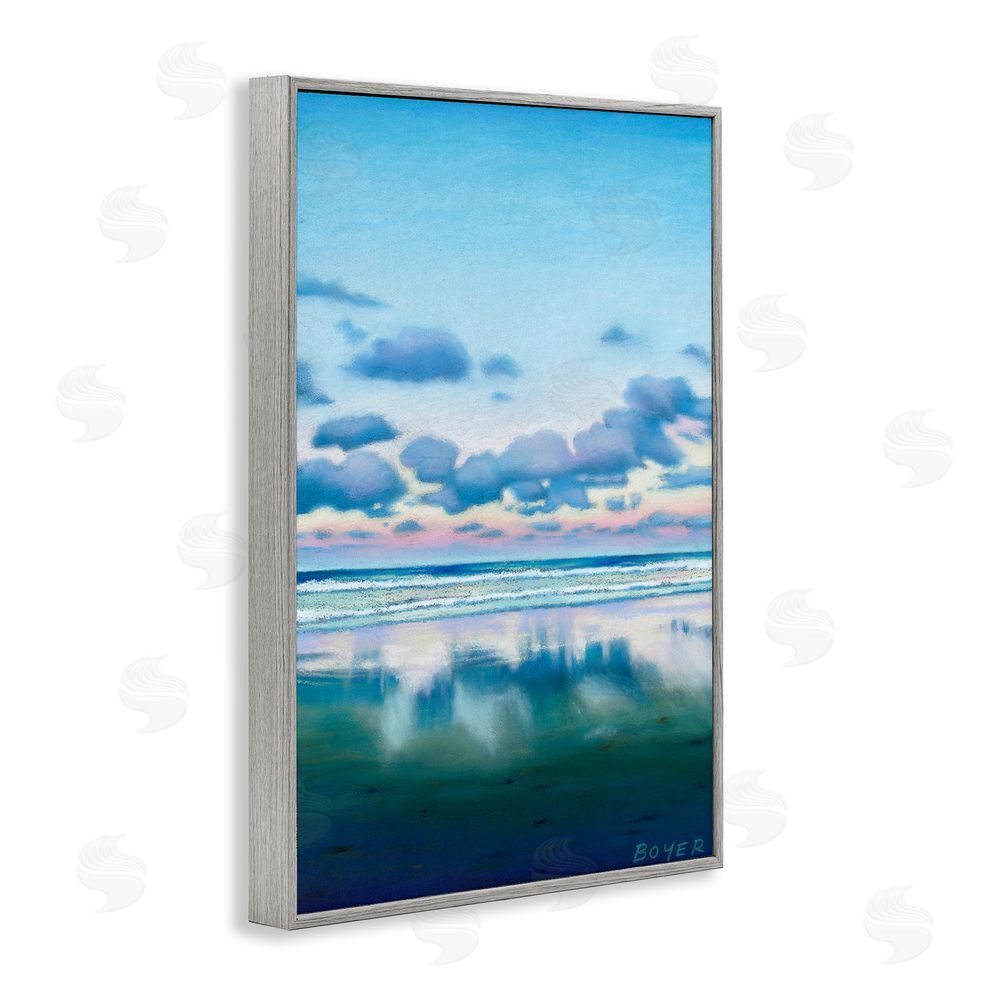 Susy Boyer Pretty Azure Cloud Reflection Gray Framed Giclee Wall Art