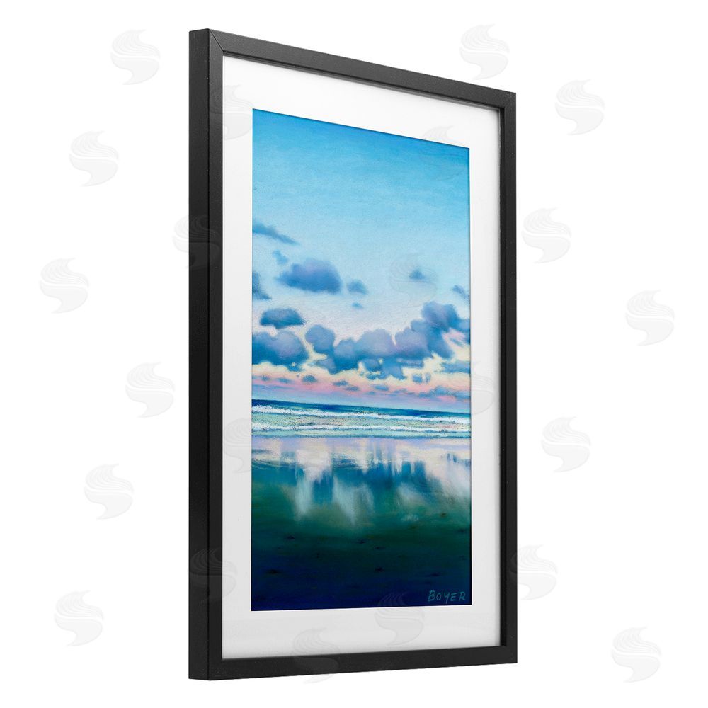 Susy Boyer Pretty Azure Cloud Reflection Black Framed Print Under Glass Wall Art