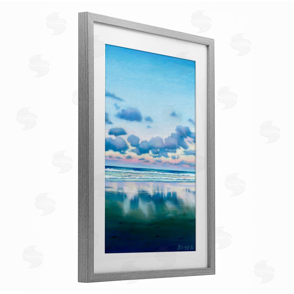 Susy Boyer Pretty Azure Cloud Reflection Gray Framed Print Under Glass Wall Art