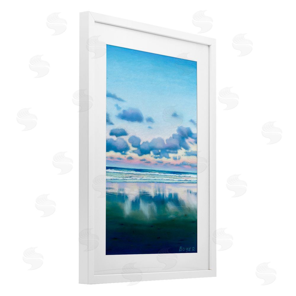 Susy Boyer Pretty Azure Cloud Reflection White Framed Print Under Glass Wall Art