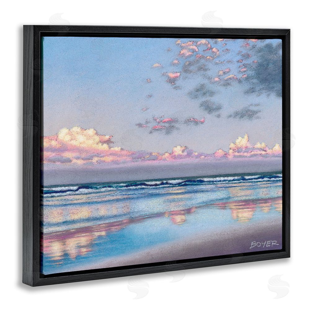 Susy Boyer Nature's Poetry Seascape Black Floating Framed Canvas Wall Art