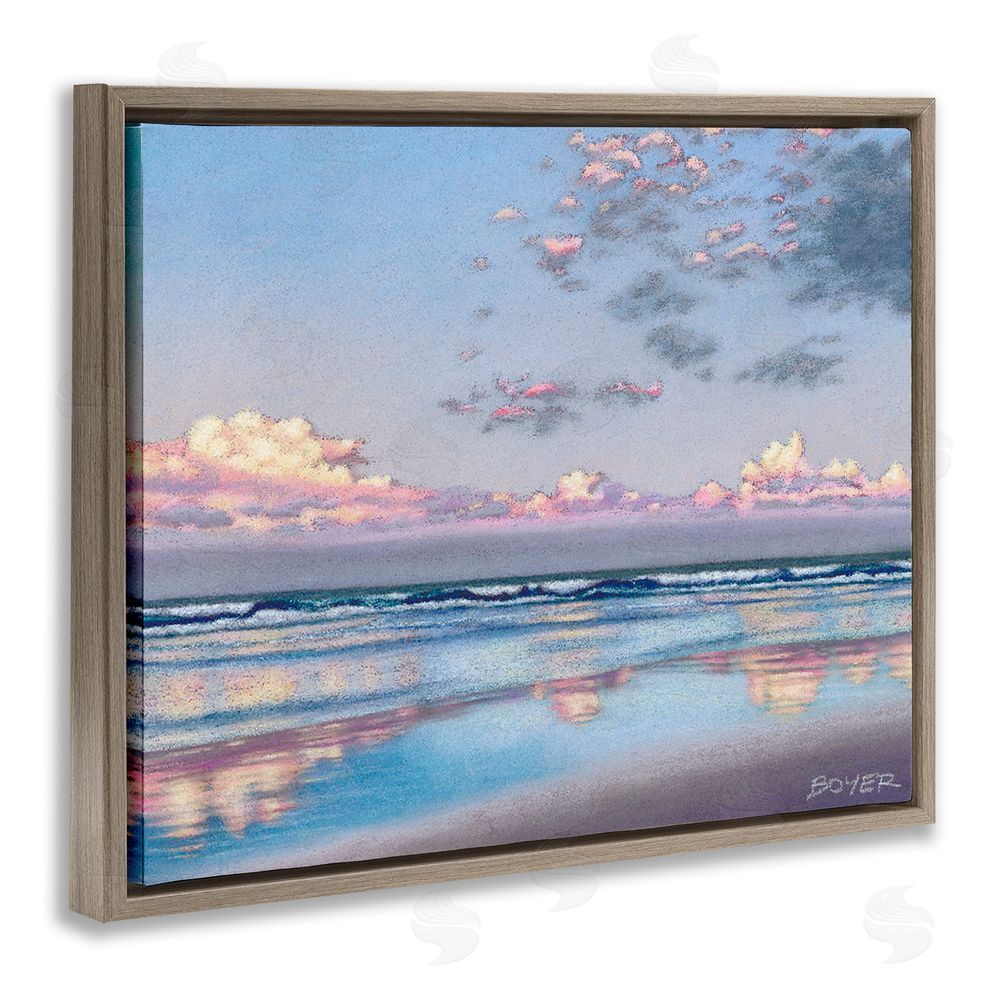 Susy Boyer Nature's Poetry Seascape Brown Floating Framed Canvas Wall Art