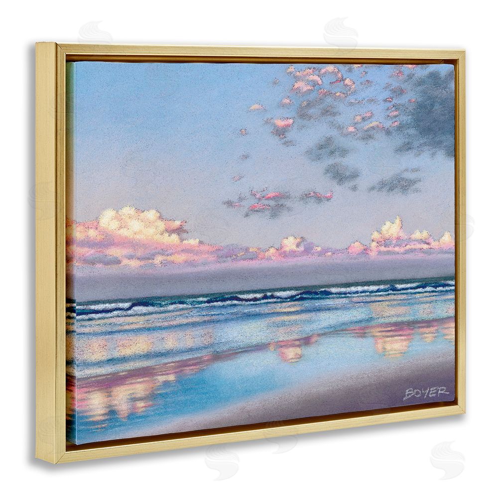 Susy Boyer Nature's Poetry Seascape Gold Floating Framed Canvas Wall Art