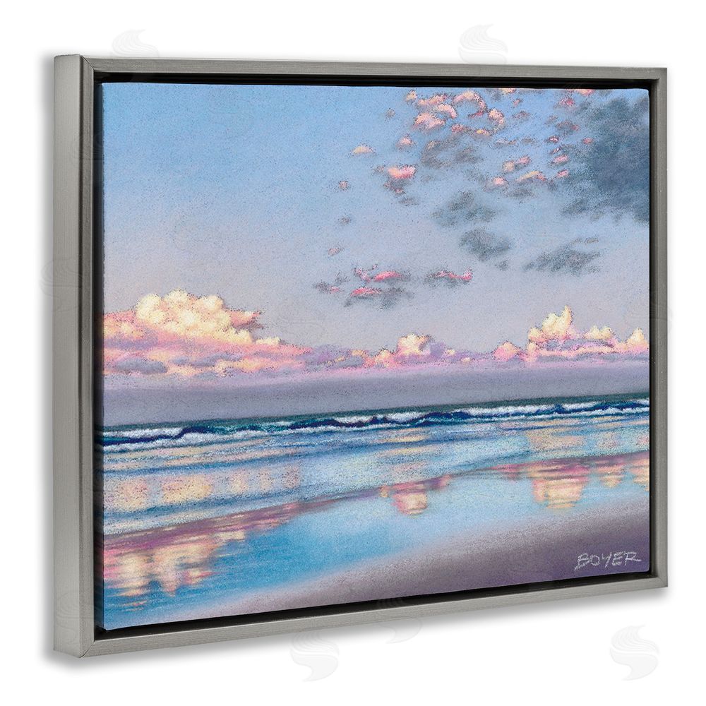 Susy Boyer Nature's Poetry Seascape Gray Floating Framed Canvas Wall Art