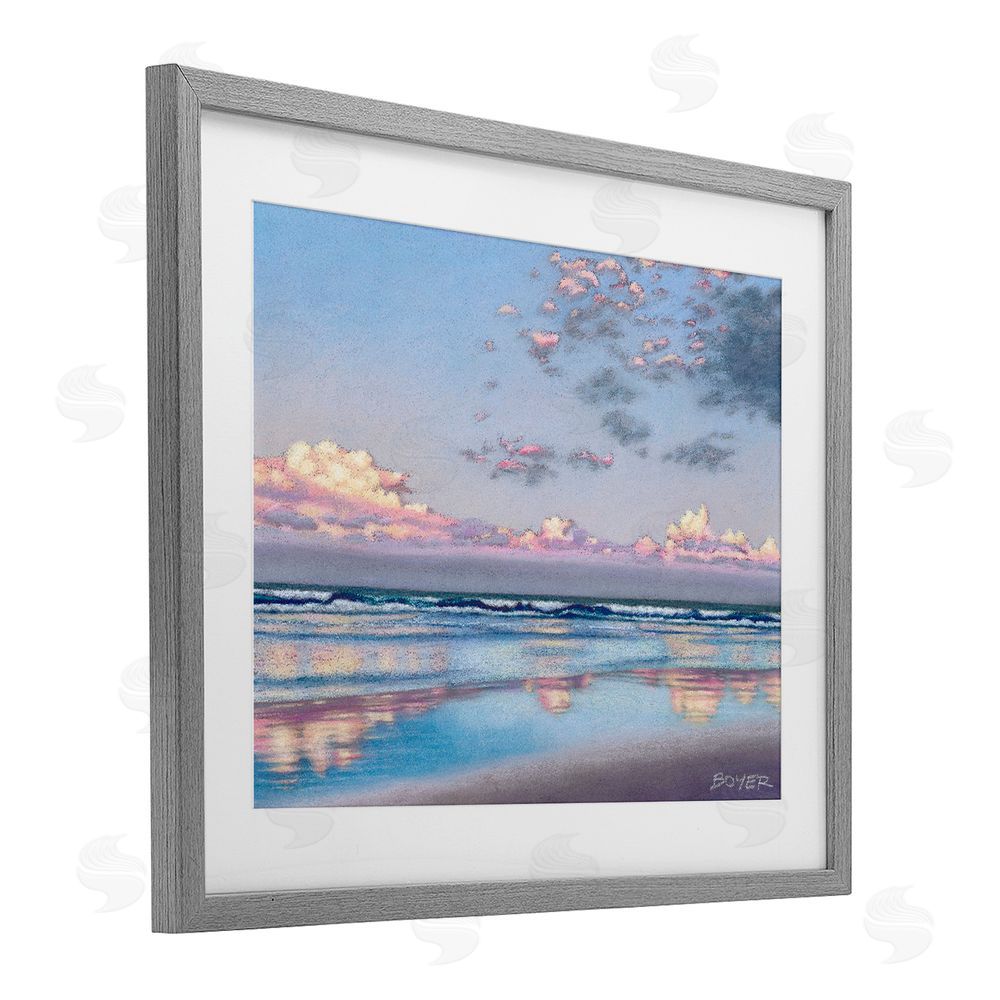 Susy Boyer Nature's Poetry Seascape Gray Framed Print Under Glass Wall Art