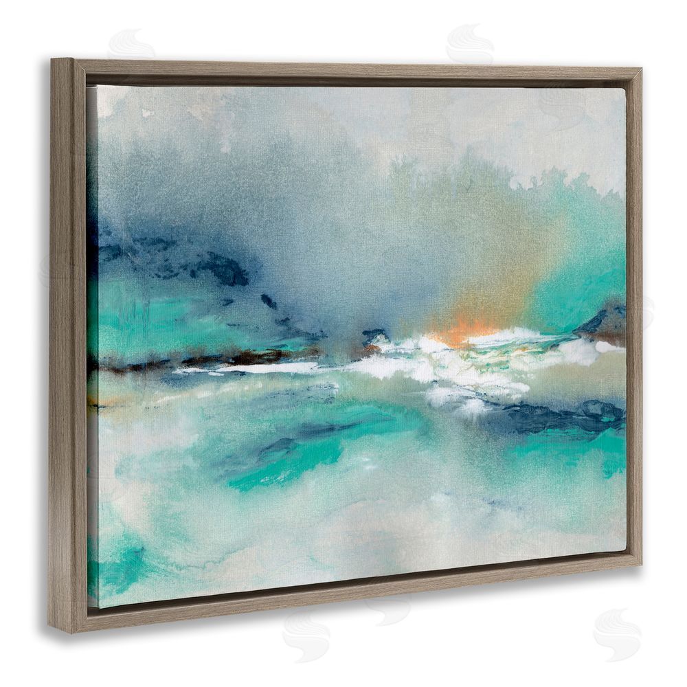 NLS Design Sun Bleached Crossing Brown Floating Framed Canvas Wall Art Print