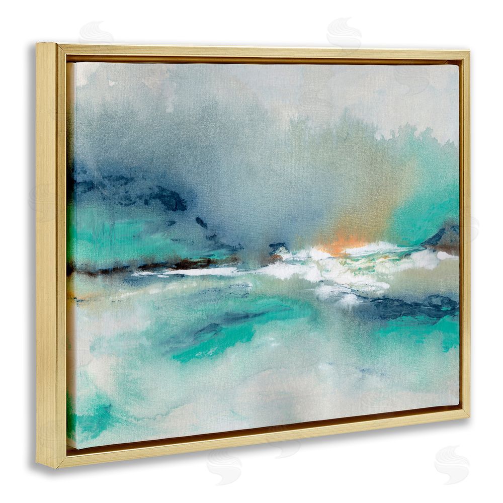 NLS Design Sun Bleached Crossing Gold Floating Framed Canvas Wall Art Print
