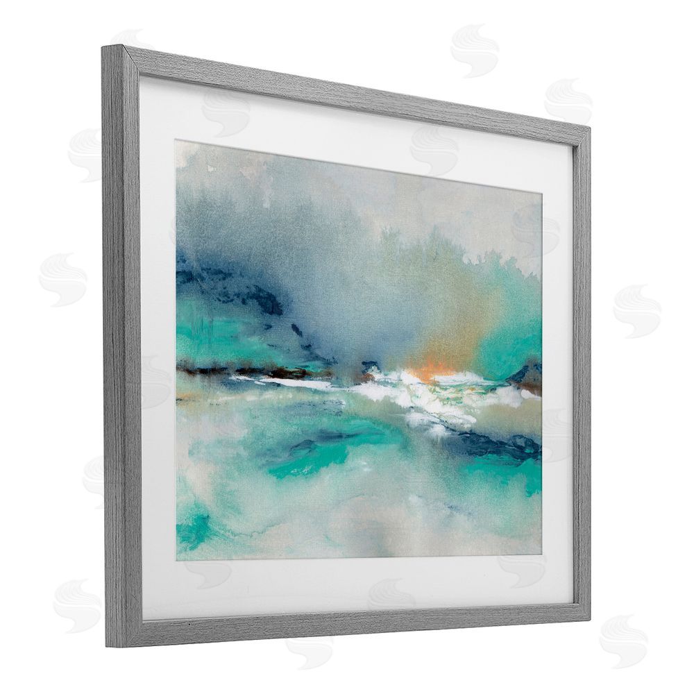 NLS Design Sun Bleached Crossing Gray Framed Print Under Glass with White Mat Wall Art