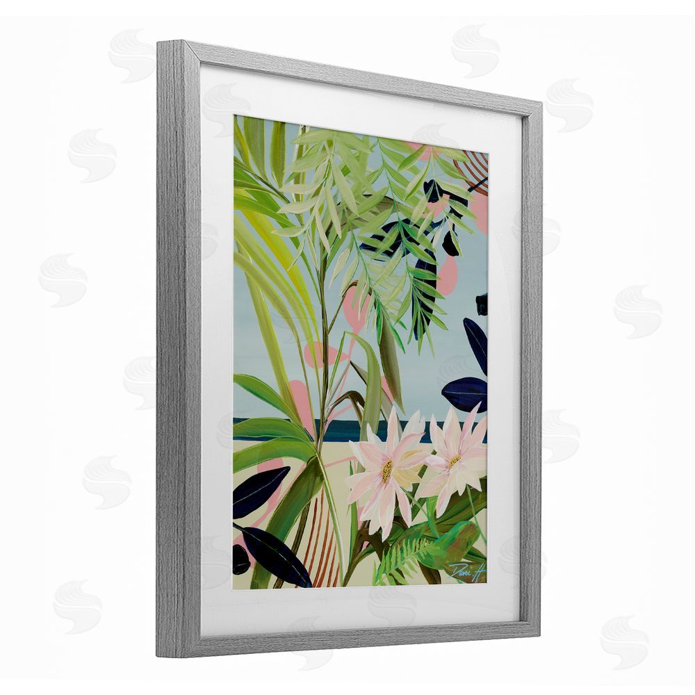 Dani Heyward Discovery of Lush Plants Gray Framed Print Under Glass Wall Art